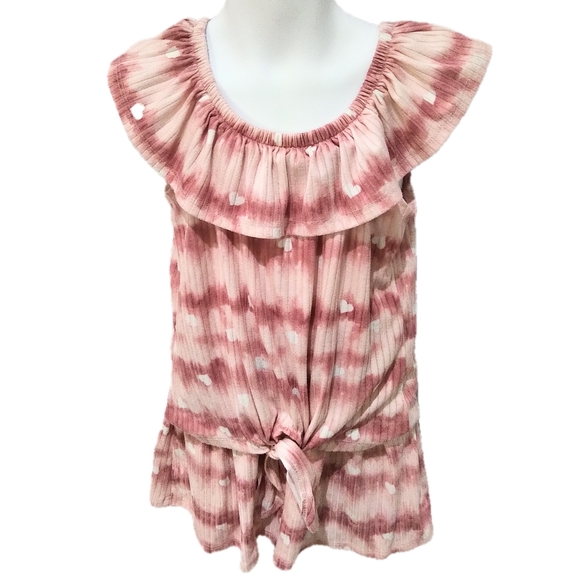 Jenna & Jessie Tie Dye Knot Top and Flutter Shorts - Picture 3 of 7